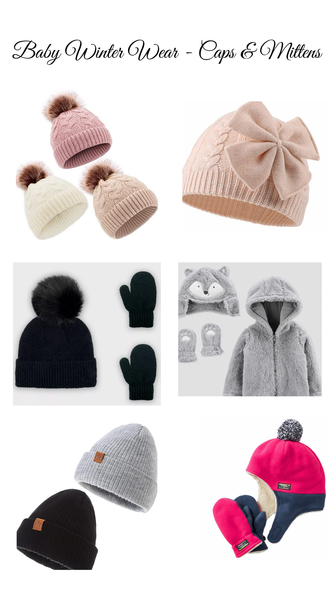 Baby Winter Wear - Caps & Mittens