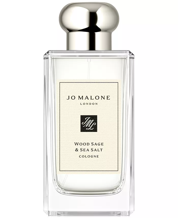 Jo Malone Wood Sage and Sea Salt cologne in its cream-capped bottle