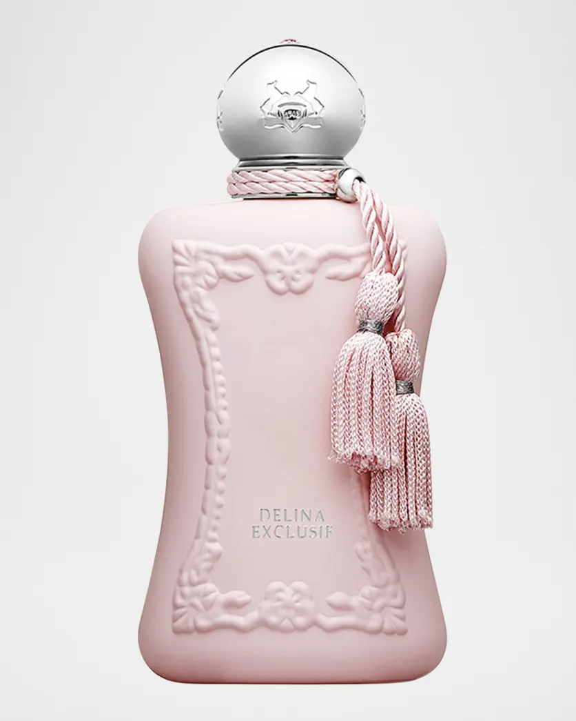 Parfums de Marly Delina Exclusif in its pink bottle with a jewelled cap