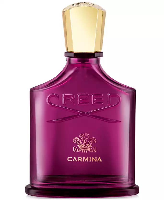 Creed Carmina perfume bottle in deep red glass